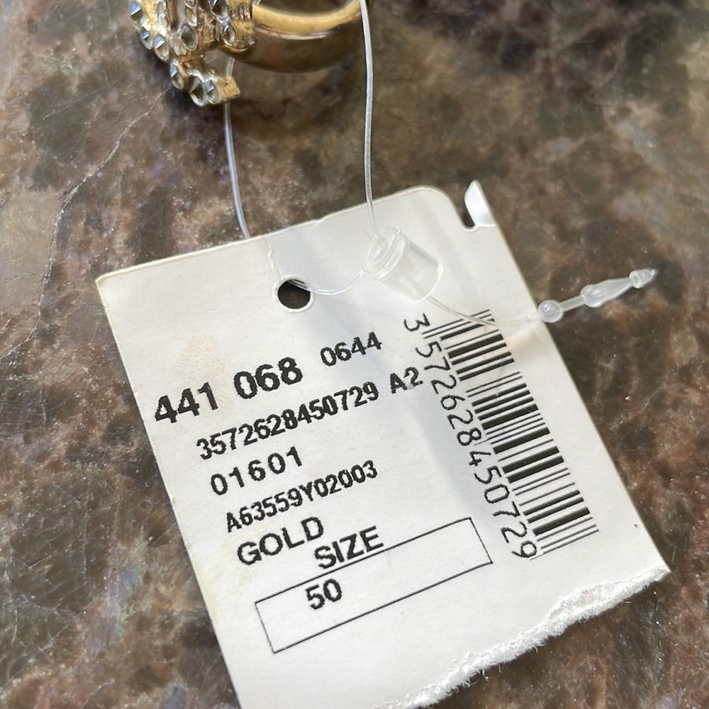 Chanel resin cc logo crystal gold ring - Picture 9 of 10